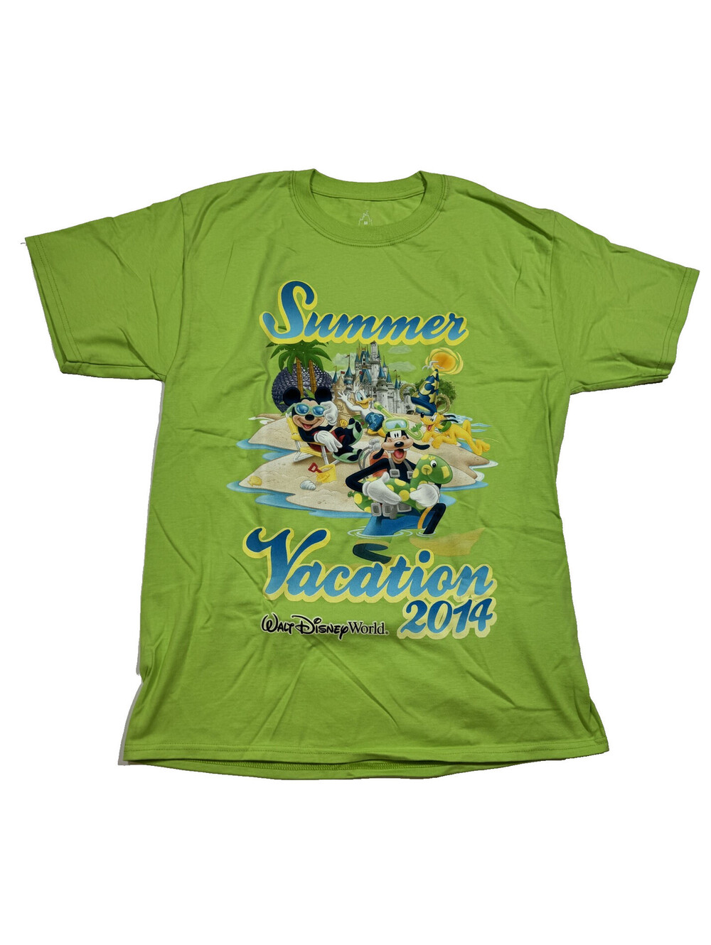 2014 Summer Disney World Vacation T Shirt Mickey Mouse Goofy Pluto Mens L NEW